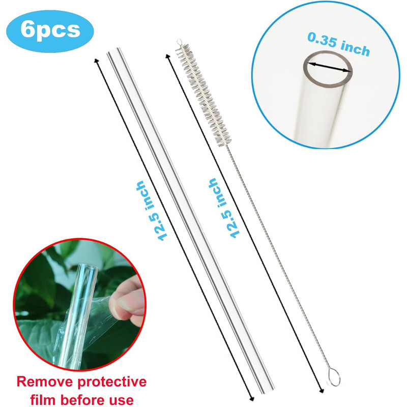 6 Pack Replacement Straws for Stanley 30 40 Oz Adventure Quencher Travel Tumbler gallery