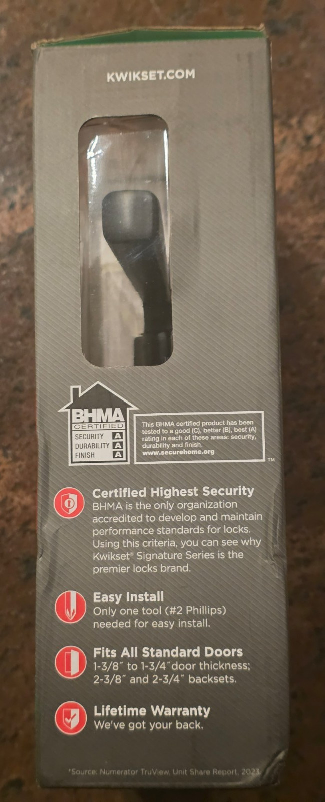 Kwikset Trafford Reversible Round Straight Hall/Closet Door Handle Matte Black gallery