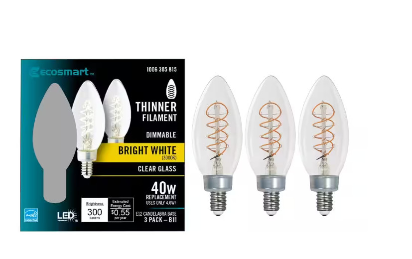 40-Watt Equivalent B11 Dimmable E12 Candelabra LED Buld *ONLY 2 BULBS*