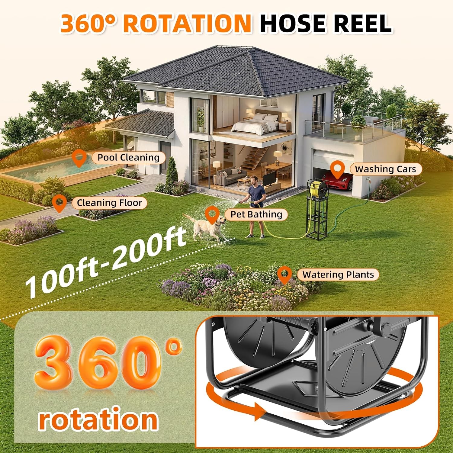 SPECILITE Heavy Duty Ground Mount Hose Reel 360 gallery