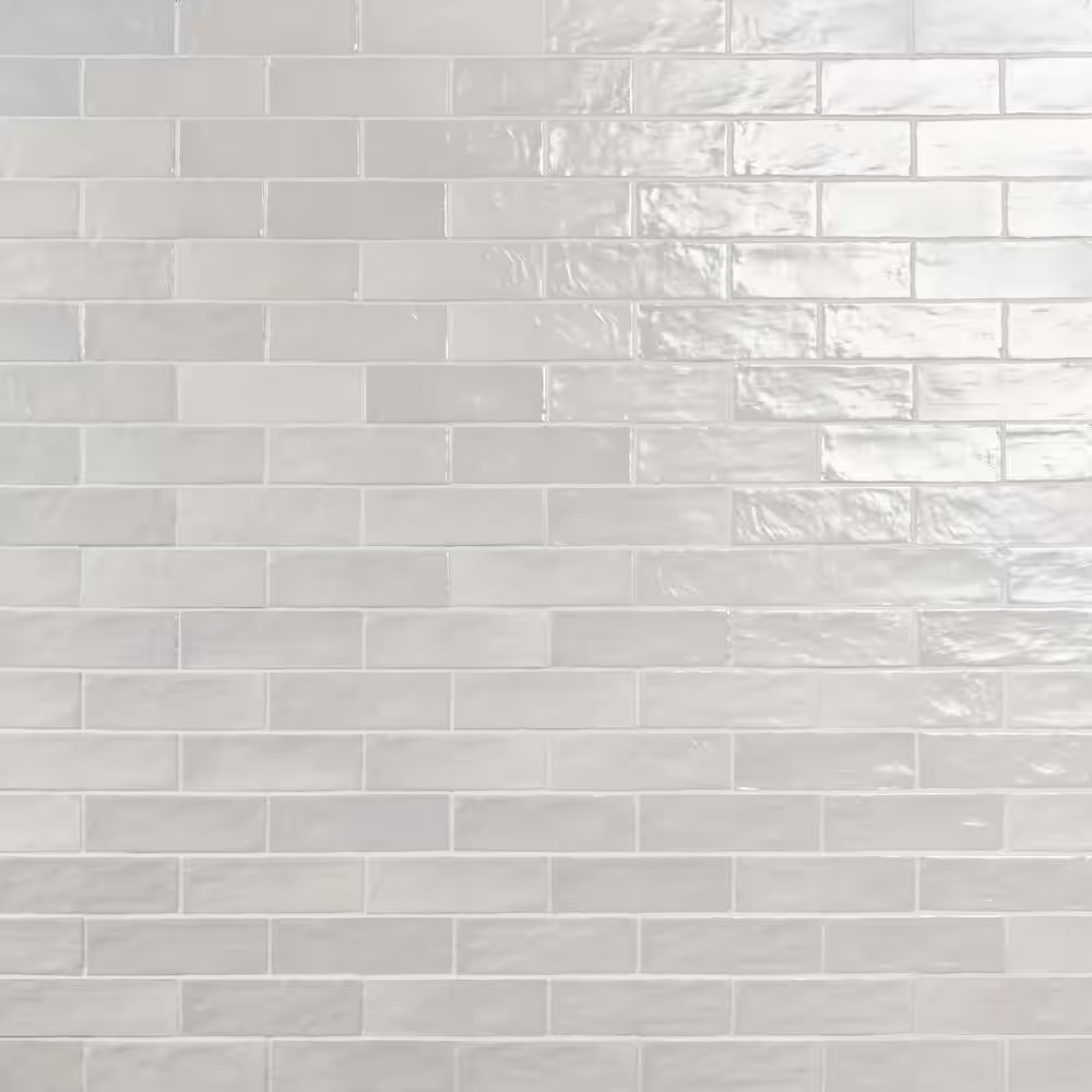 Amagansett Gin White 3 In. X 8 In. Mixed Finish Ceramic Subway Wall Tile (5.38 S gallery