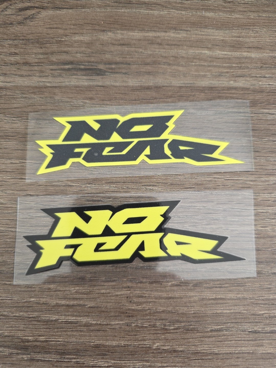 2X NO FEAR Yellow & Black Outlined Raised UVDTF DECAL STICKER Waterproof 4in gallery