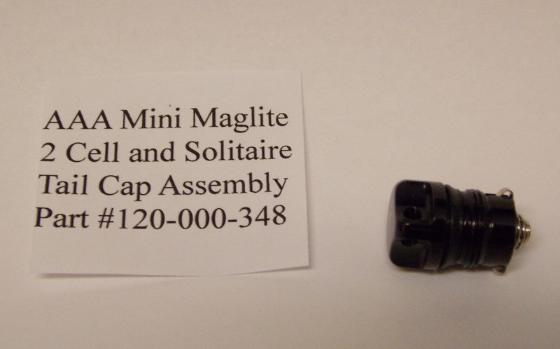 AAA Mini Maglite 2 Cell and Solitaire Replacement Tail Cap Assembly 120-000-348 gallery