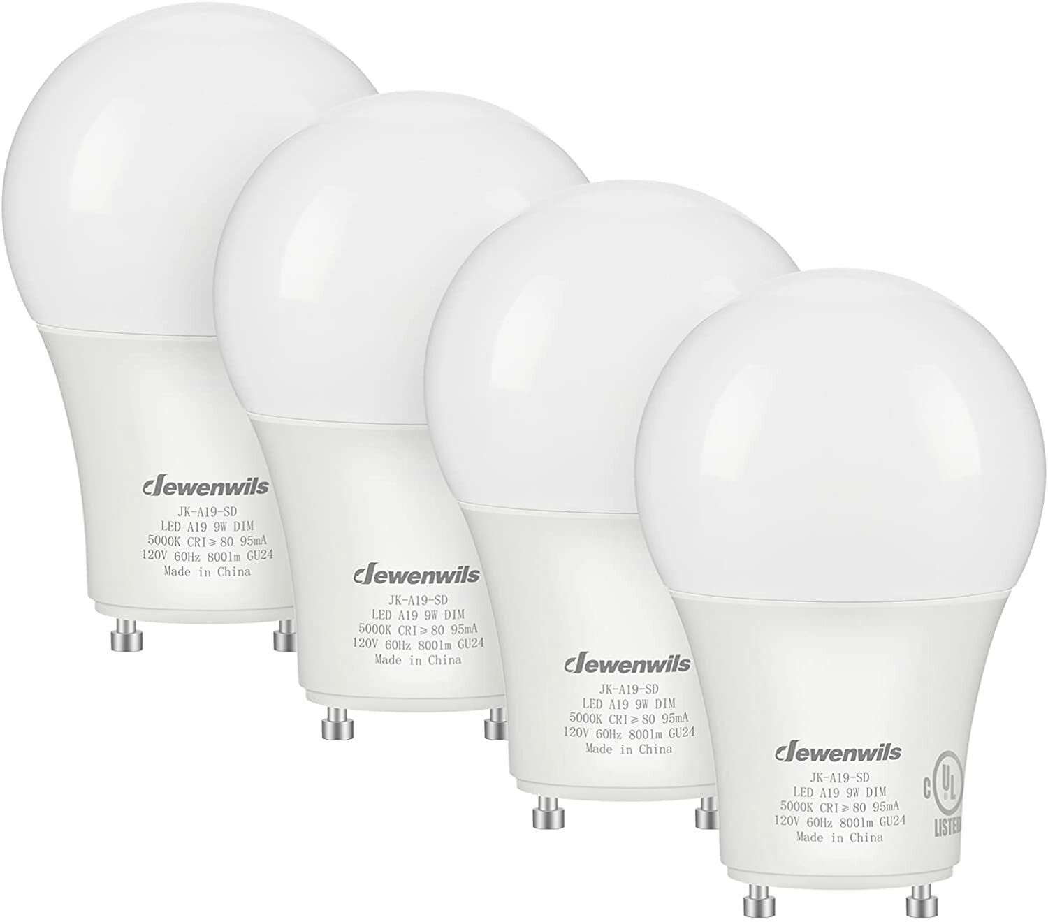 DEWENWILS GU24 LED Light Bulb 5000K Daylight White A19 , GU24 Twist Lock Base, gallery