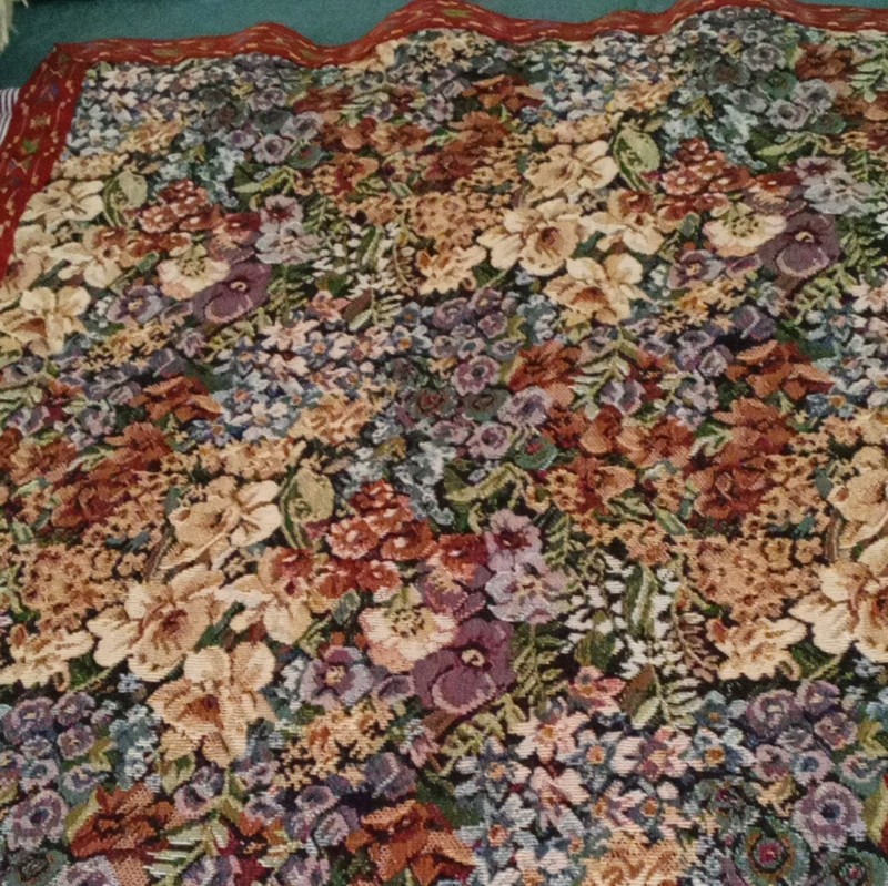 Floral Multicolor Rectangular Pillow/Cushion Top 25"x30" Upholstery, No Closure. gallery