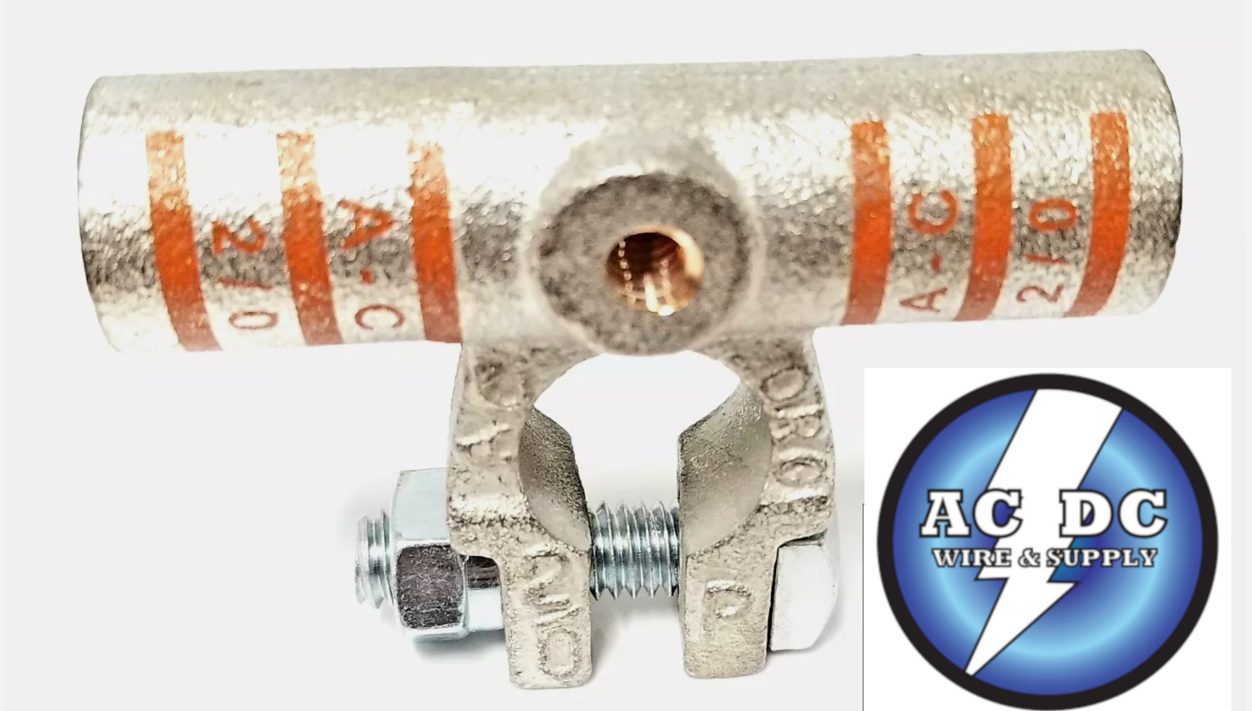 Battery Cable Ends Copper FLAG Post Terminal Connectors 1/0 to 4/0 gallery