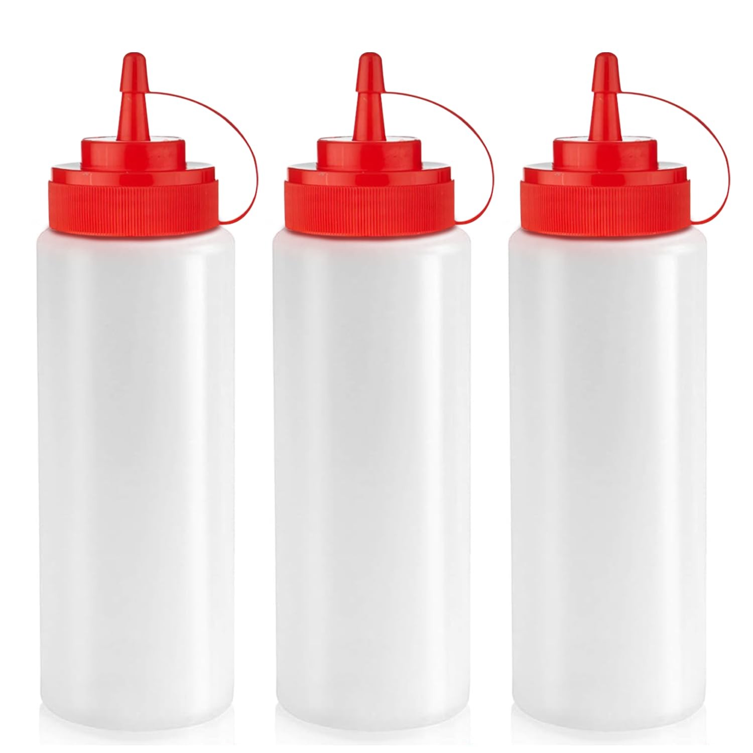 12 oz Condiment Squeeze Bottles for Sauces - Leak Proof Oil, Syrup, Dressing gallery