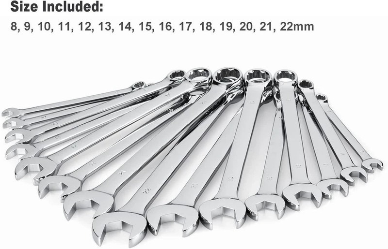 Max Torque 15-Piece Premium Combination Wrench Set, Chrome Vanadium Steel, Long gallery
