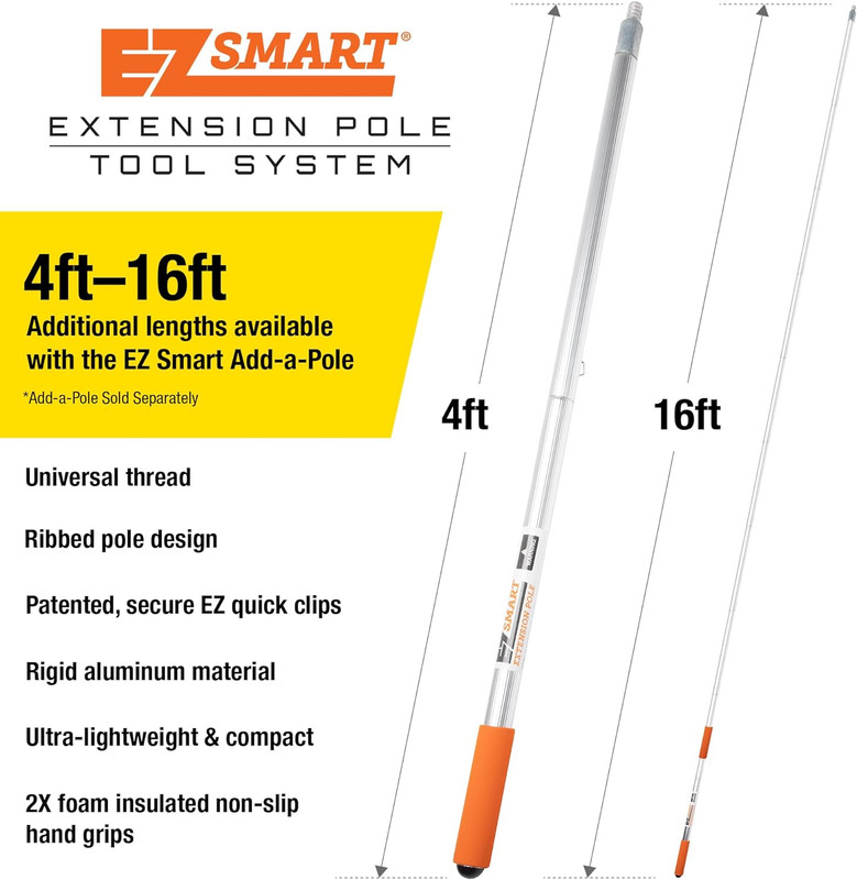 21Ft+ Extension Pole – Extendable Pole Reaches 1 to 16Ft, Expandable with Add-A- gallery