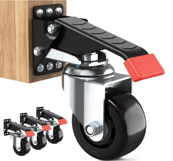 Workbench Casters Kit 920 Lbs Retractable Casters Heavy Duty Bench Caster Wheels gallery