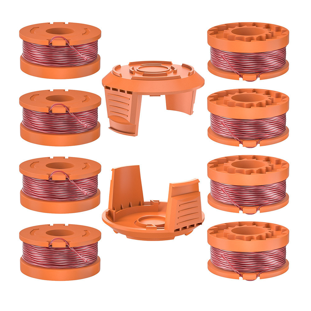For WORX WA0010 8Pcs Replacement String Spool Line+2pcs Cap For Trimmer/Edger