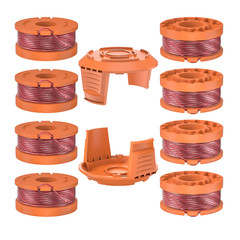 For WORX WA0010 8Pcs Replacement String Spool Line+2pcs Cap For Trimmer/Edger