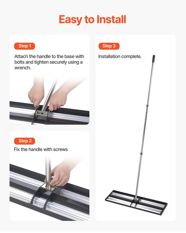 Updated Lawn Leveling Rake with Roller, 48'' x 10" Stainless Steel Lawn Leveler gallery
