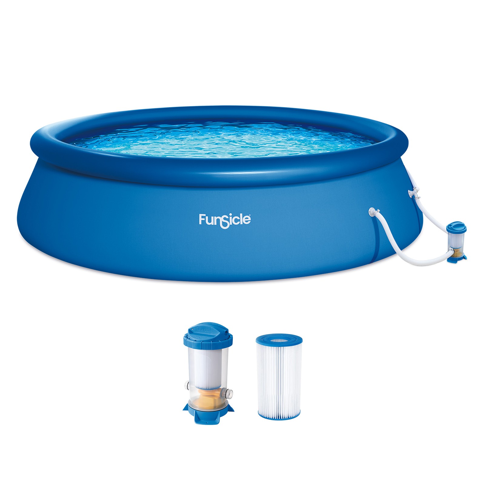 Funsicle 18" x 48" QuickSet Inflatable Ring Top Outdoor Above Ground Pool w/Pump gallery