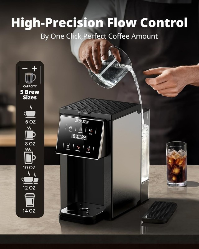 AIRMSEN Grind & Brew Coffee Maker Single Serve K-Cup Grinder Black gallery