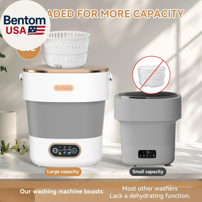 Portable Washing Machine, Folding 20L Mini Washer and Spin-Dryer, 3 Cleaning Mod gallery
