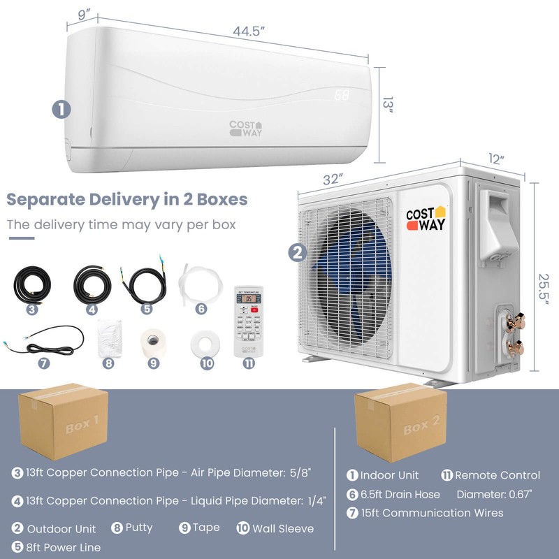 24000 BTU Mini Split Air Conditioner & Heater Ductless 18.5 SEER2 1500 Sq. Ft gallery