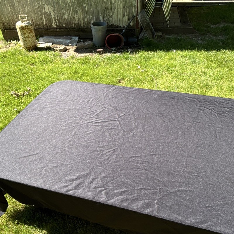 Black polyester rectangular tablecloth 72x120 gallery