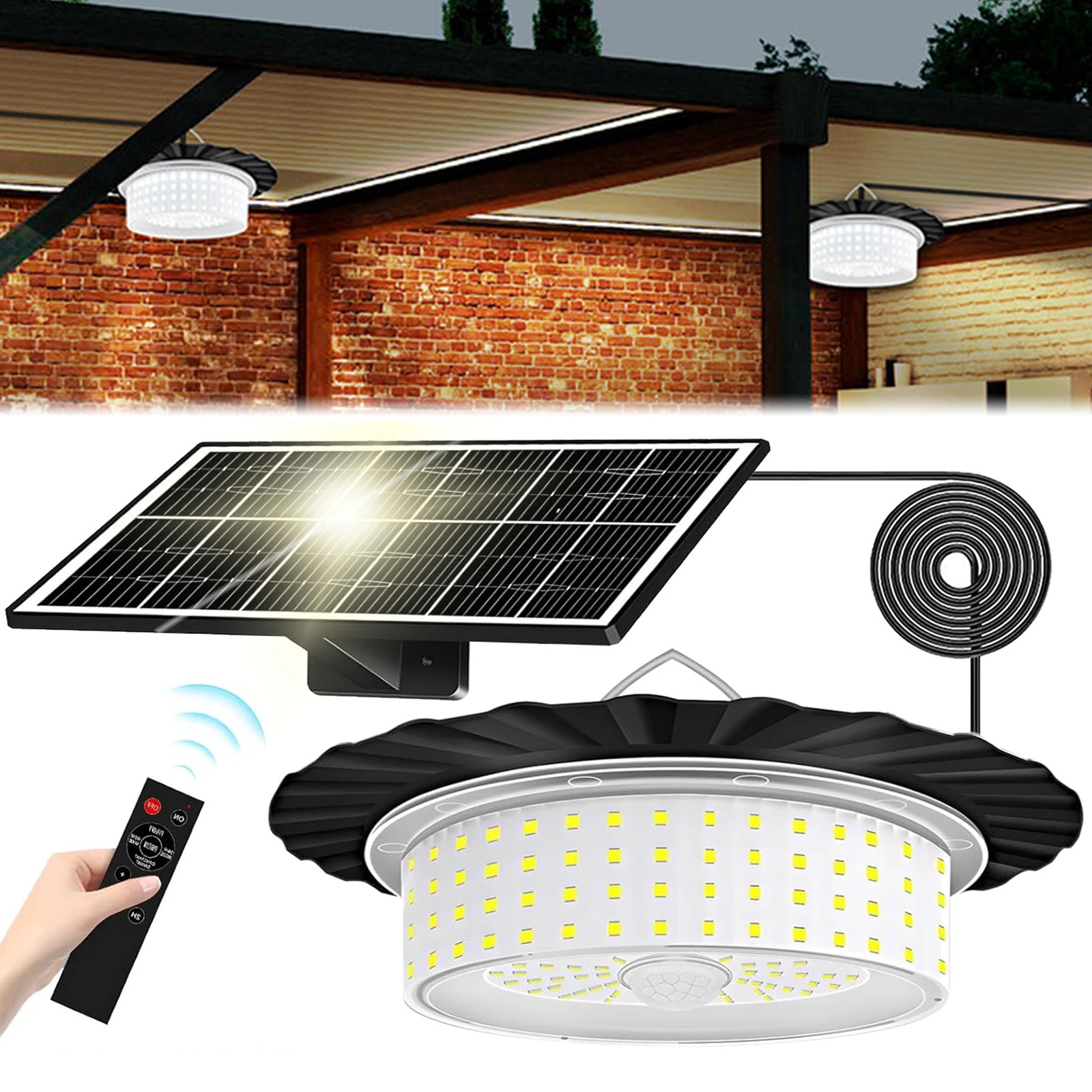 244LED Solar Pendant Light Outdoor Indoor Solar Powered Motion Sensor Shed Light gallery