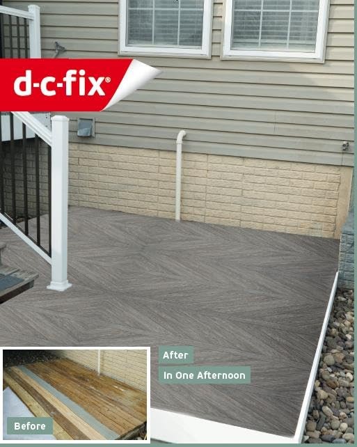 d-c-fix Outdoor Flooring Roll - Brown Chevron Wood - 6 x 12, 72 sq.ft - Water... gallery