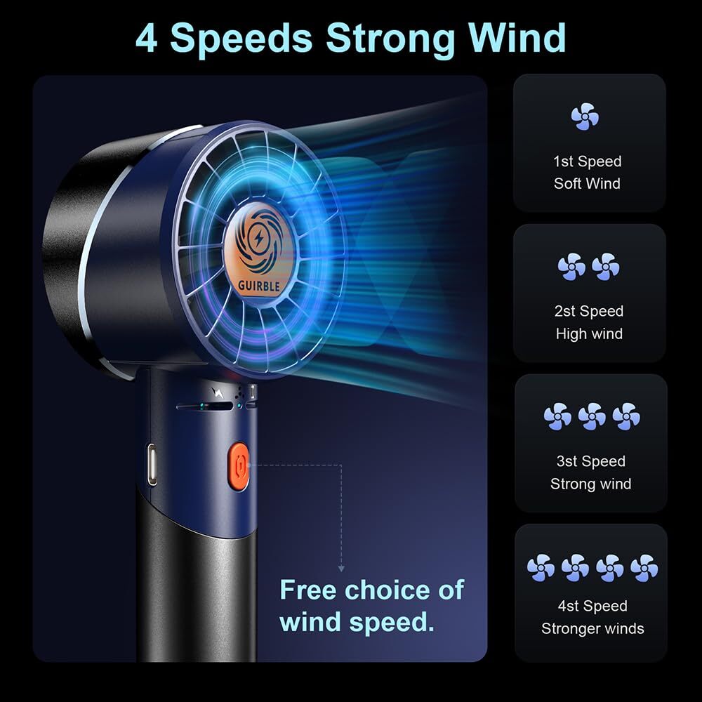 Handheld FanPortable Turbo FanPowerful Personal Fan7000rpm High-Speed MotorBa... gallery