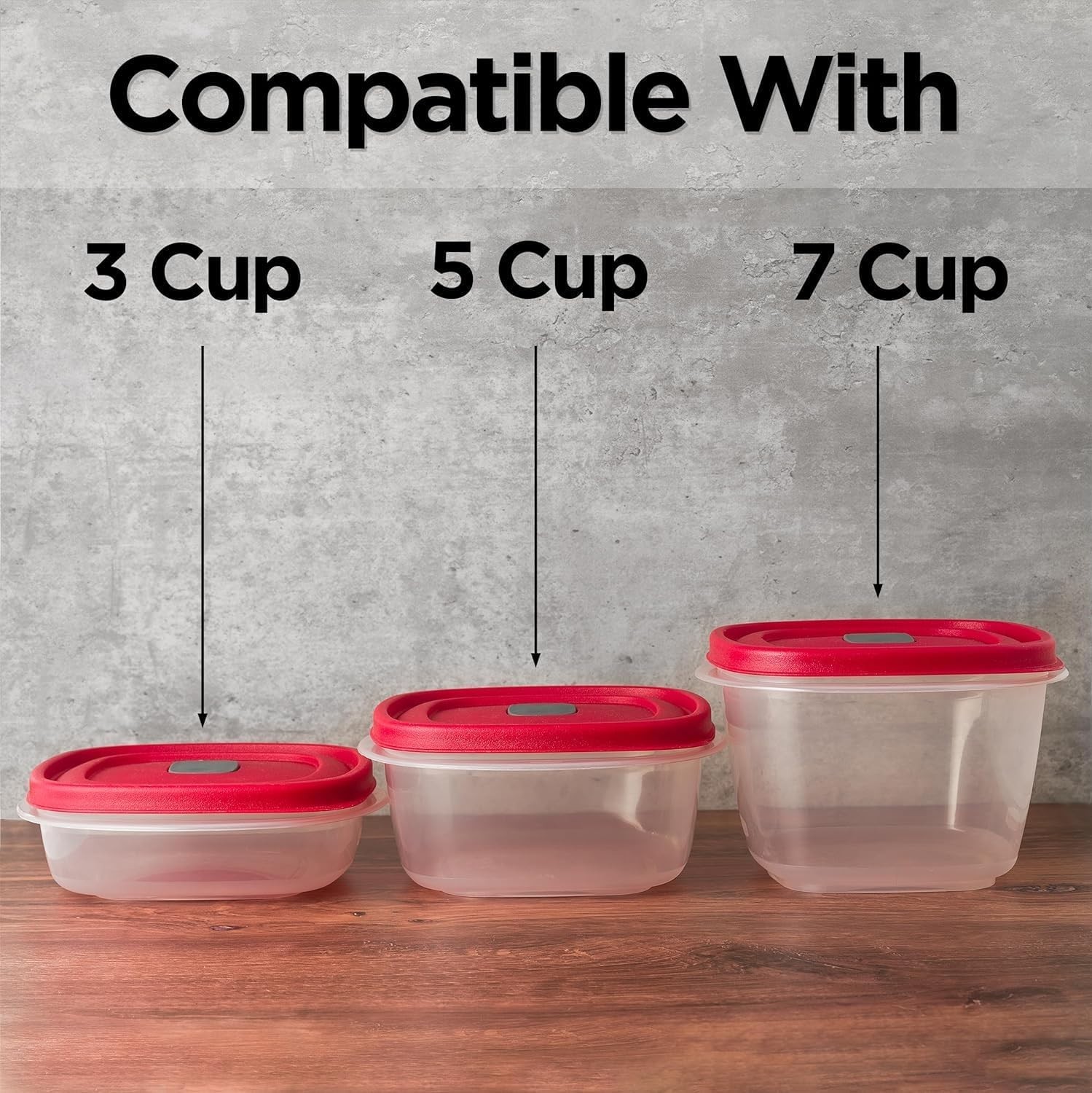 Replacement Lids for Rubbermaid Vented Food Storage Containers 3/5/7 Cup gallery