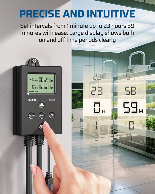 DEWENWILS Digital Repeat Cycle Timer Outlet Infinite Day Night Cycles 1625W gallery