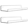 2 Pack Clear Acrylic Floating Shelves 15 Inch Wall Mounted Book Display gallery