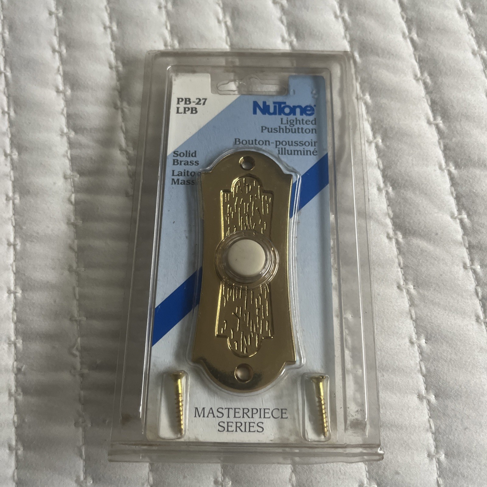 NuTone Push Button Lighted Brass Doorbell PB-27L NOS gallery