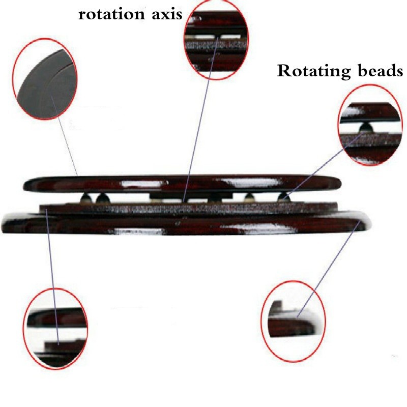 Rotate Chinese Wood Display Stand Pedestal Carving Round Base Statue 2-15 gallery