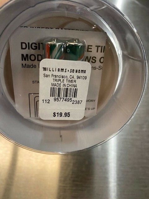Williams-Sonoma Digital Triple Timer, Three Cooking Times, Kitchen, MSRP $19.95 gallery
