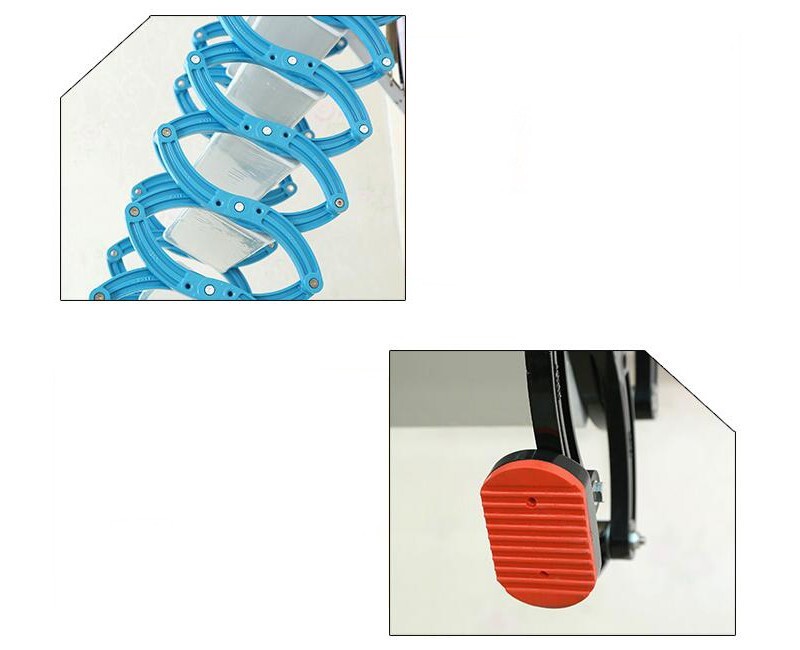 Orange Wall Mounted Collapsible Folding Ladder Loft Stairs 27.6*27.6 in Max9.8ft gallery
