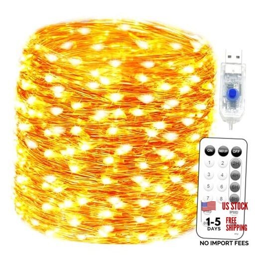 Fairy Lights Plug in 66FT 200 LED USB Twinkle Lights for Bedroom Warm White gallery