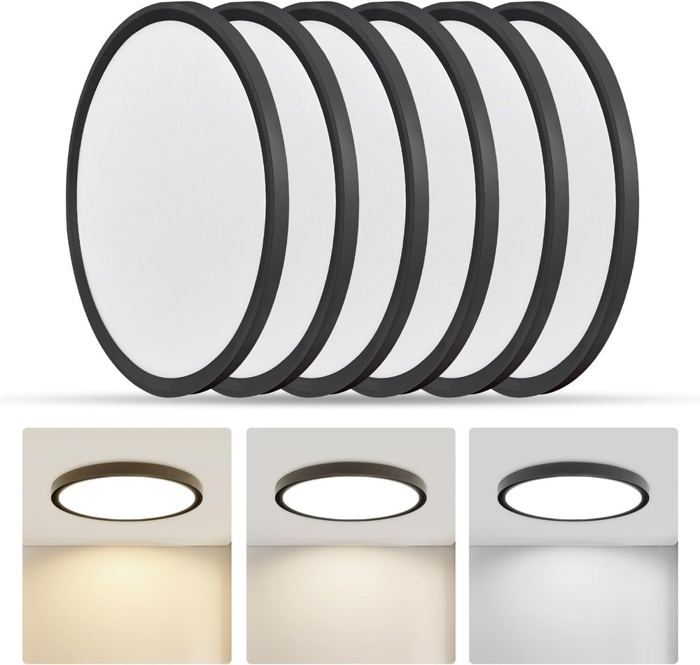 6 Pack 9" LED Flush Mount Ceiling Light - 3 Color Options, Ultra-Slim Design