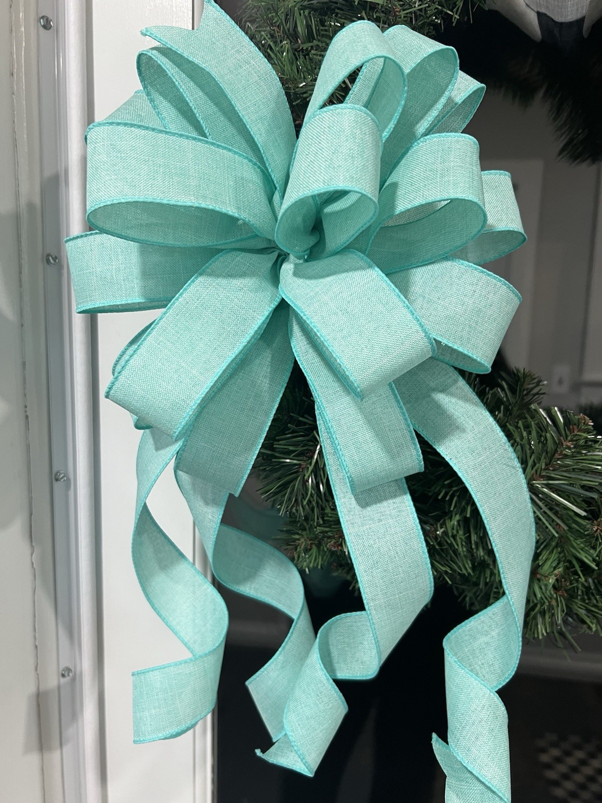 Handmade Teal Robin Egg Blue Bow Spring Summer All Year Easter Wreath Bow Decor gallery