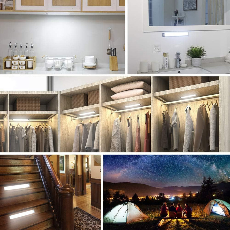 Rechargeable Motion Sensor Led Lights Ultra Thin Softer under Counter 54-LED Clo gallery
