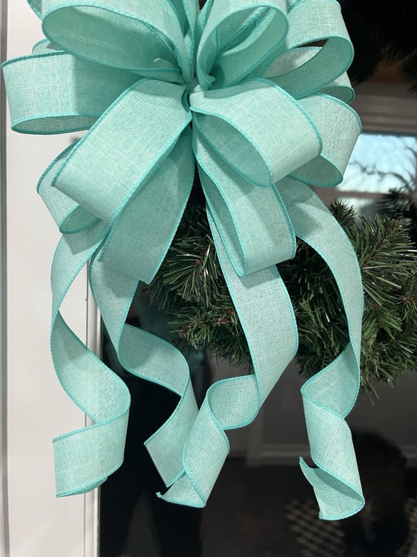 Handmade Teal Robin Egg Blue Bow Spring Summer All Year Easter Wreath Bow Decor gallery