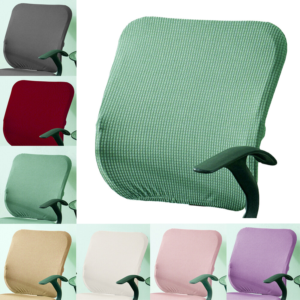 Solid Color Stretchy Waterproof Chair Back Covers Office Seat Back Slipcover New gallery