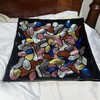 Glass Multicolored Coffee Table Tray 12”x12” Art Deco, Vintage VG gallery