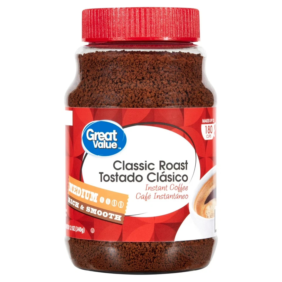 (PACK OF 2) Great Value Classic Medium Roast Instant Coffee, 12 oz gallery