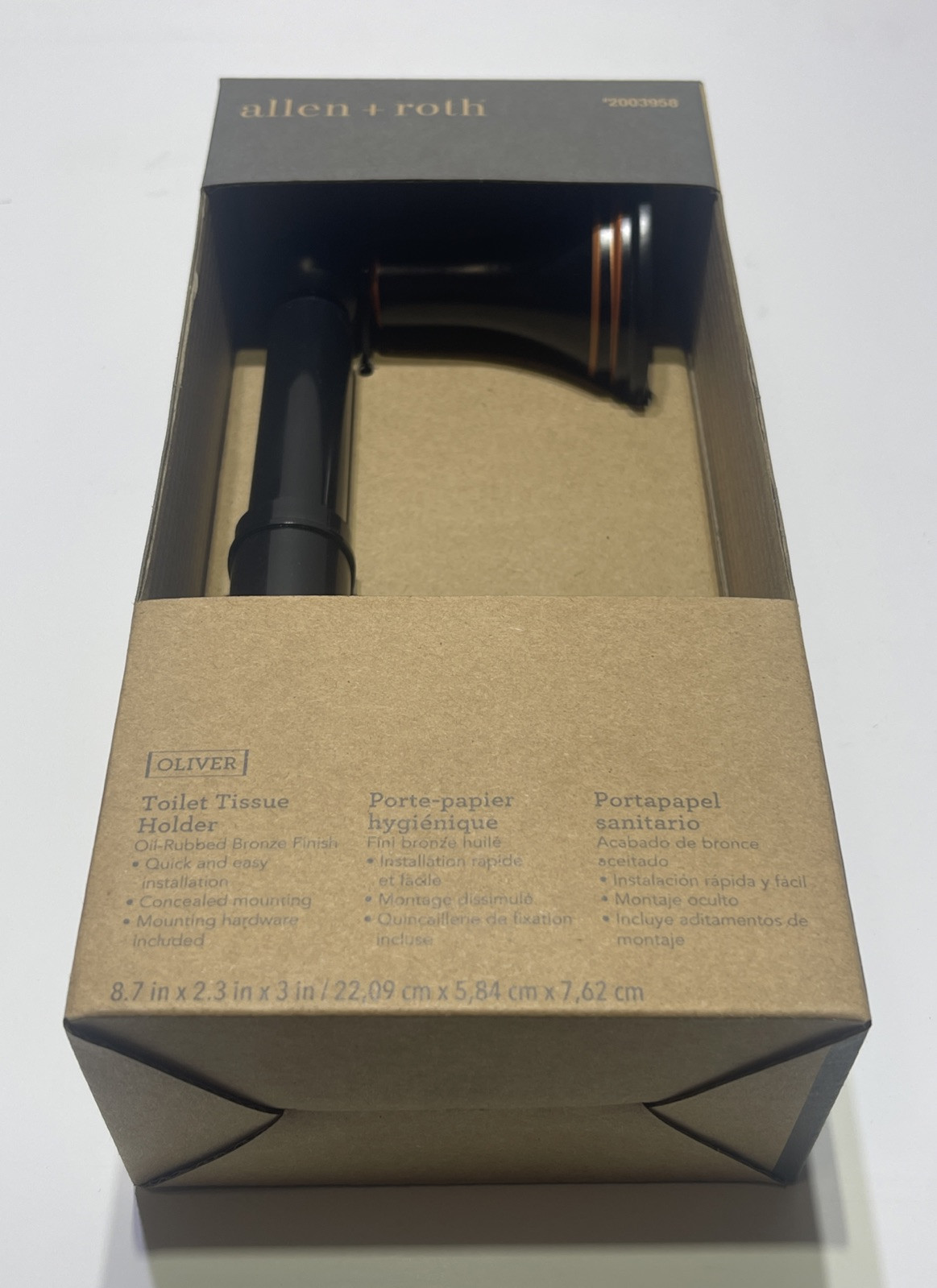 Allen + Roth Toilet Tissue Paper Holder Oil-Rubbed Bronze Finish Black 2003958 gallery