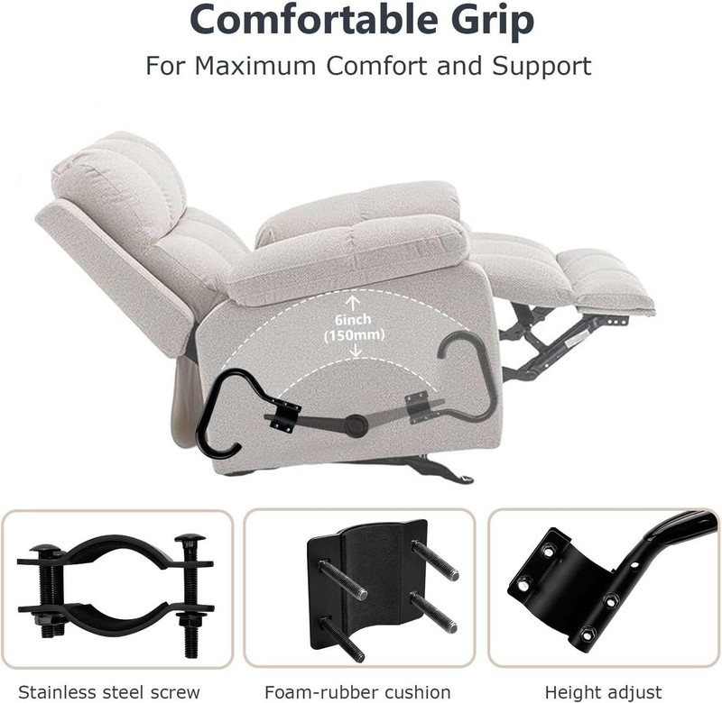 Recliner Handle Extender for Elderly Heavy Duty Steel Adjustable Padded Grip gallery