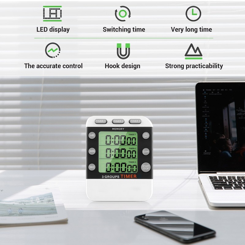 Digital Dual Kitchen Timer, 3 Channels Count /Down Timer, Triple Cooking5880 gallery
