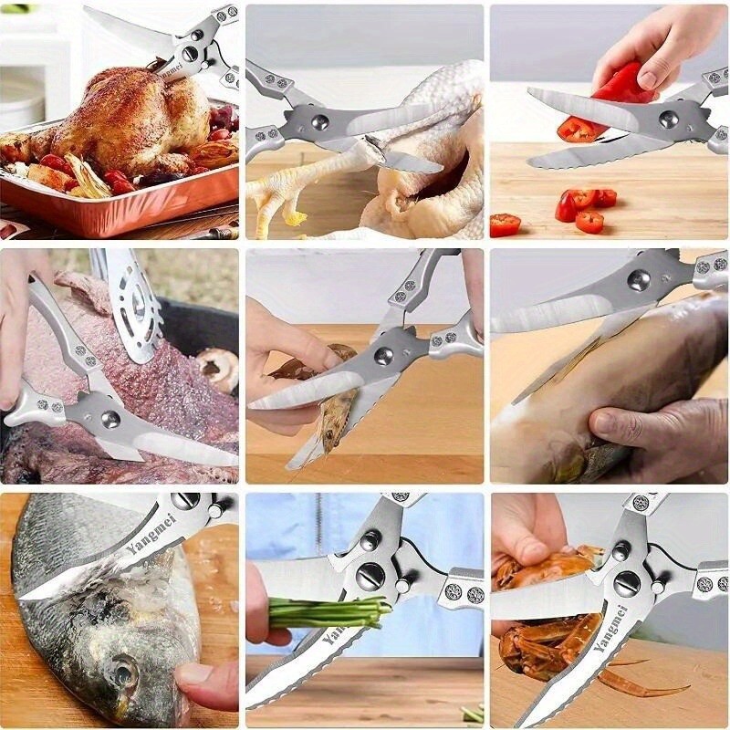 2pcs Kitchen Poultry Shears Kitchen Bone Scissor Stainless Steel Heavy Duty Meat gallery