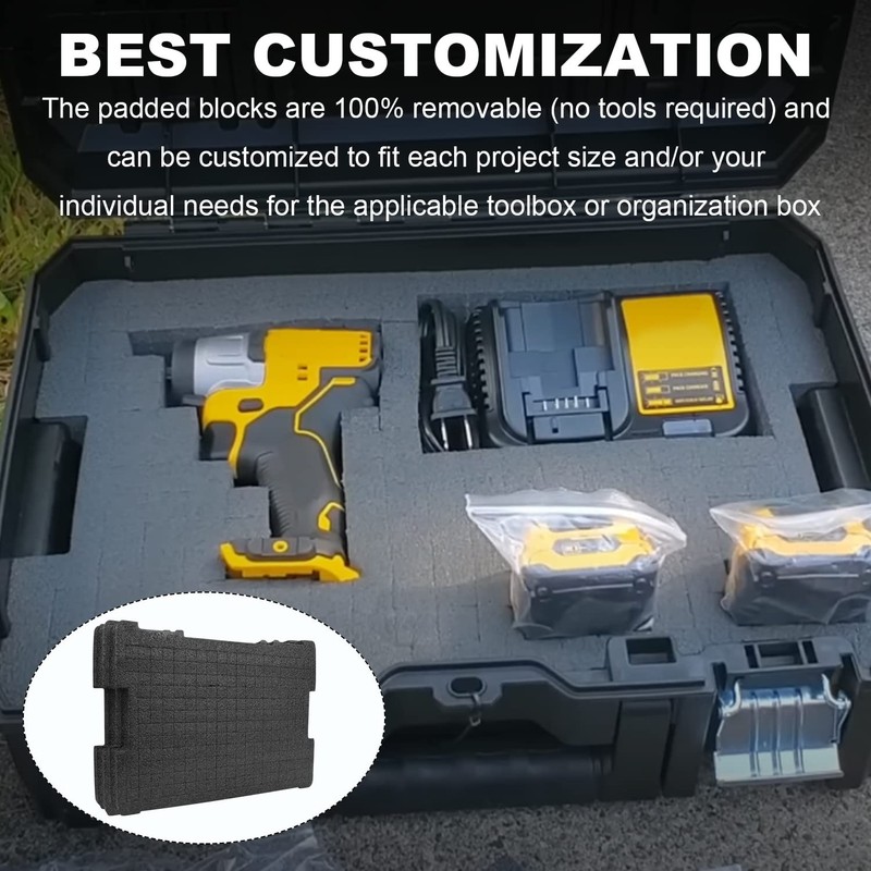 2 Pack Foam Insert Compatible with DeWalt TSTAK Tool Boxes - Fits DWST17808, ... gallery