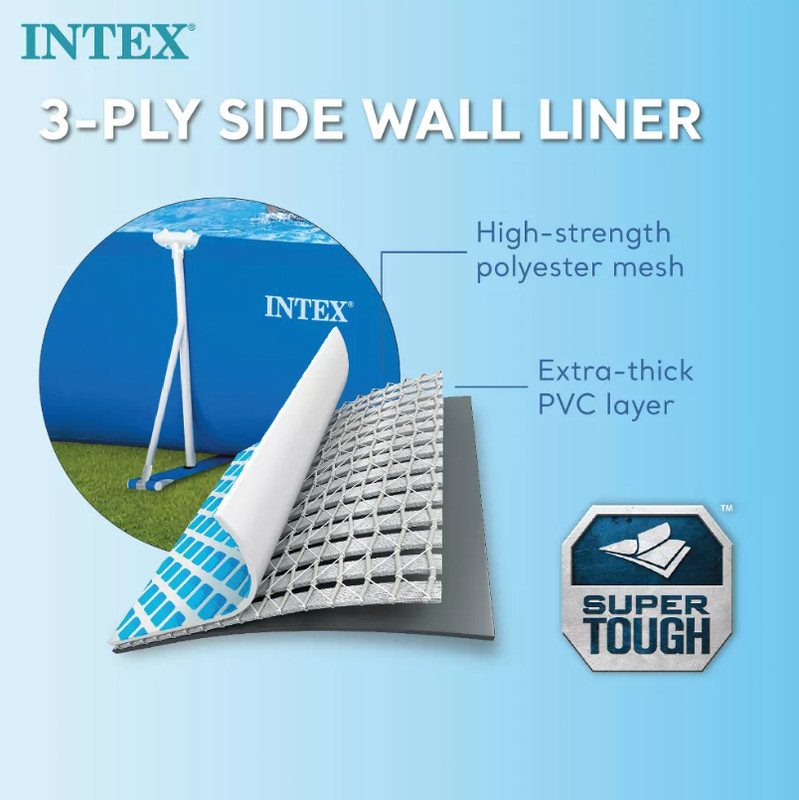 Intex 8.5ftx 26in Rectangular Frame Above Ground Backyard Swimming Pool 439 Gal gallery