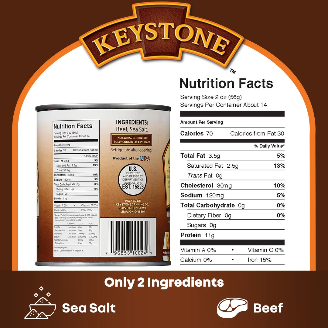 Keystone All natural Ground Beef 28 oz Can, Free Shipping gallery