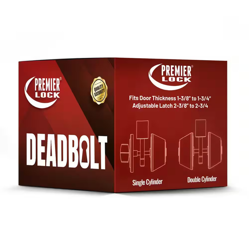 Solid Brass Entry Door Lock Single Cylinder Deadbolt with 6 KW1 Keys (3-Pack, Ke gallery