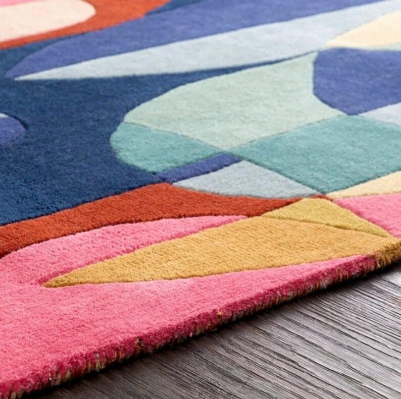 Luxury Hand Tufted Area Rug with Multicolor Handmade Tufted 100% Nz Wool & Carpe gallery