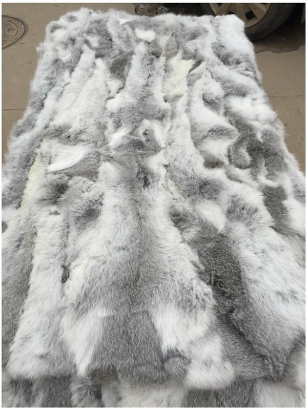 Real Rabbit Fur Natural Patchwork Blanket Carpet Rug Throw DIY Material Fur Raw gallery
